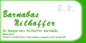 barnabas milhoffer business card